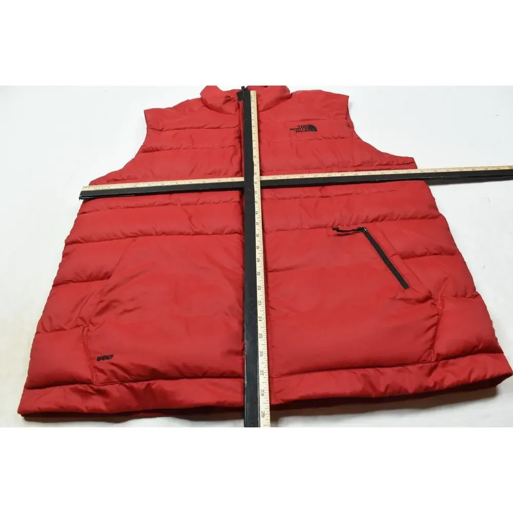 The North Face Down 550 Puffer Vest Mens XL Red Full-Zip Insulated Hiking